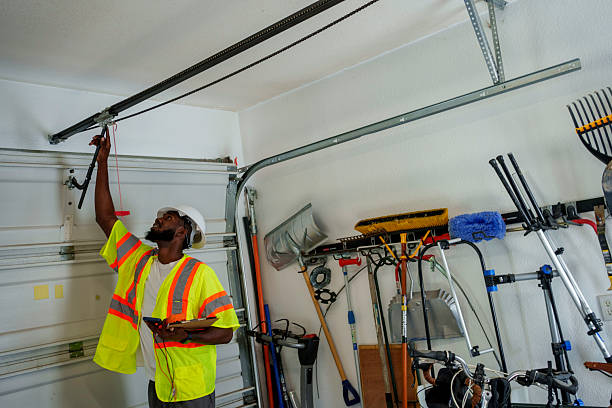 Professional Garage Door Spring Repair technician working in Fond du Lac, WI